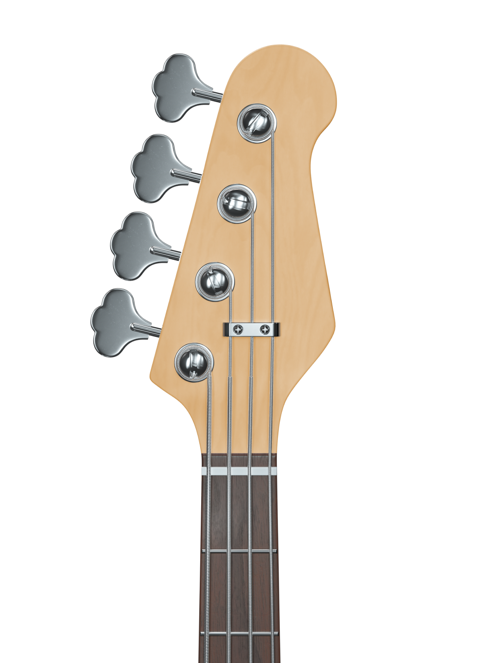 Una cabeza de guitarra acústica con clavijas de afinación